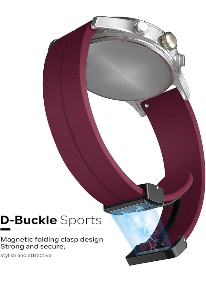 Magnetic Watch Band 16mm 18mm 19mm 20mm 22mm - Quick Release - Skin-Friendly Soft Silicone Sport Watch Band for Men Women, Magnetic Folding Clasp Silicone Strap - Image 2
