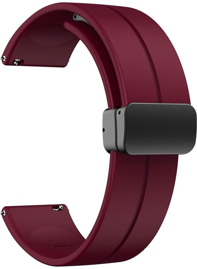 Magnetic Watch Band 16mm 18mm 19mm 20mm 22mm - Quick Release - Skin-Friendly Soft Silicone Sport Watch Band for Men Women, Magnetic Folding Clasp Silicone Strap - Image 1
