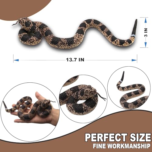 Upitry Rubber Snakes Fake Snake Rattlesnake Realistic Keep Birds Away Prank Life Size Toy That Look Real Garden Plastic Scare Birds - Image 5