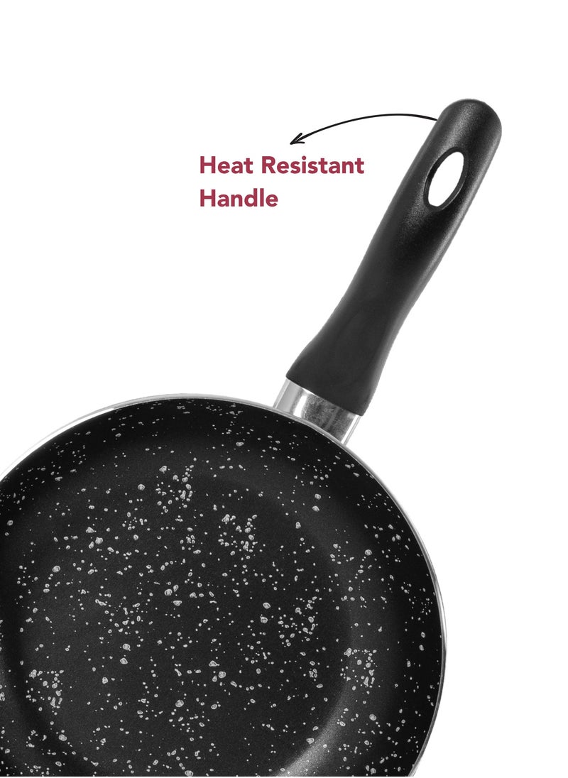 Grandi 3-Piece Non-Stick Frying Pan Set Black  Big Frying Pan (24), Medium Frying Pan (18), Small Frying Pan (16)cm  - Image 3