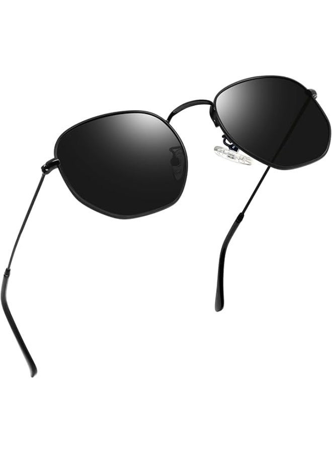 POLITE Hexagonal 3548 Men Women Sunglasses Black - Image 2