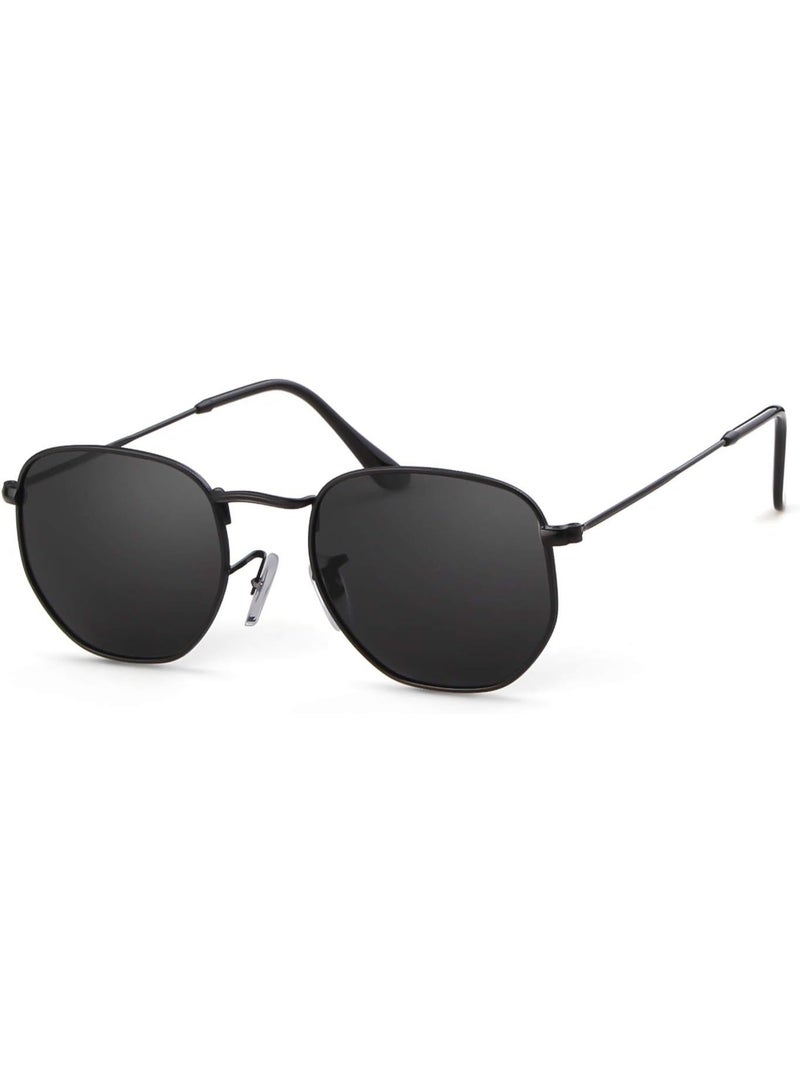 POLITE Hexagonal 3548 Men Women Sunglasses Black - Image 3