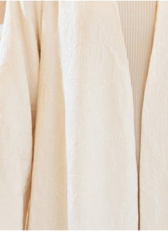 Styli Jacquard Collarless Abaya with Snap-Button Closure  - Image 4