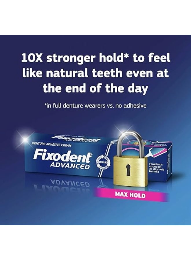 Fixodent Advanced Max Hold Denture Adhesive Cream 62 g - Image 2