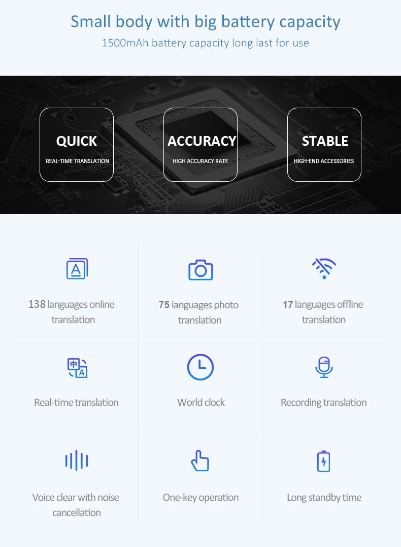 الرائد ترجمة الأعمال بالذكاء الاصطناعي T11 – مترجم صوتي ونصي وصوري (138 لغة عبر الإنترنت/17 لغة دون اتصال، بما في ذلك العربية)، دمج ChatGPT، شاشة عالية الدقة، مثالي للمحترفين والمسافرين - Image 3