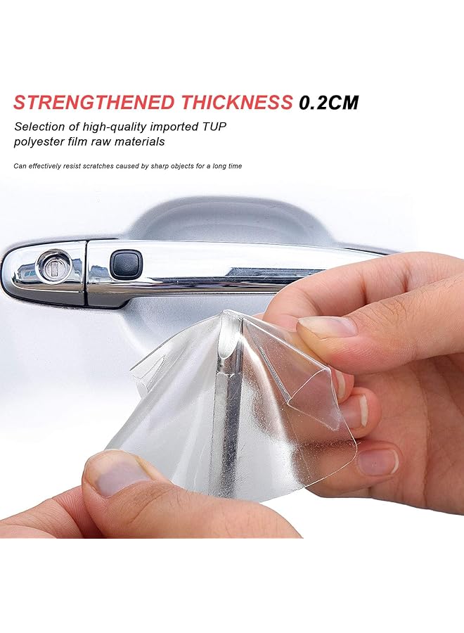 الثلاثة الكبار ملصق حماية مقبض باب السيارة، غشاء حماية شفاف من الخدوش للمركبات، غشاء حماية شفاف من خدوش طلاء مقبض الباب، غشاء حماية من مادة TPU لمعظم الموديلات، 4 قطع - Image 2
