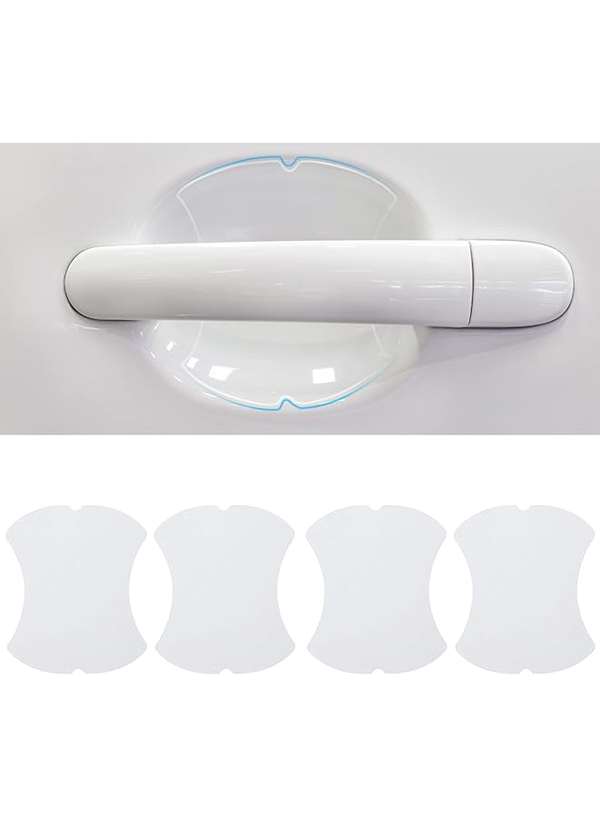 الثلاثة الكبار ملصق حماية مقبض باب السيارة، غشاء حماية شفاف من الخدوش للمركبات، غشاء حماية شفاف من خدوش طلاء مقبض الباب، غشاء حماية من مادة TPU لمعظم الموديلات، 4 قطع - Image 1