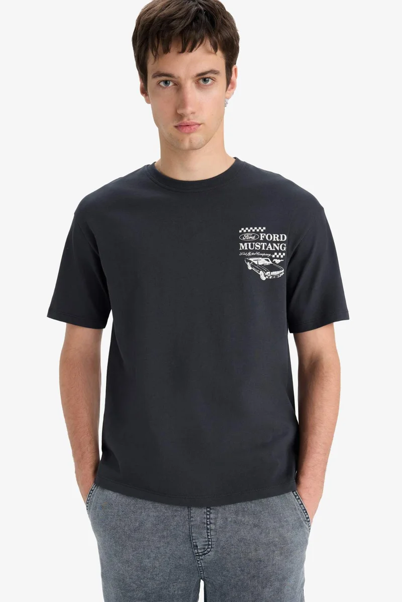 DeFacto Cotton Ford Motor Company Boxy Fit Short Sleeve T-Shirt
