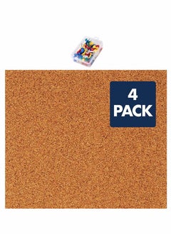 KASTWAVE Self Adhesive Bulletin Boards 4Pcs 30cm Square Self Adhesive Felt Board Tiles with Push Pins Square Bulletin Board for Walls Felt Cork Pin Board for Pictures Photos Memos  - Image 3
