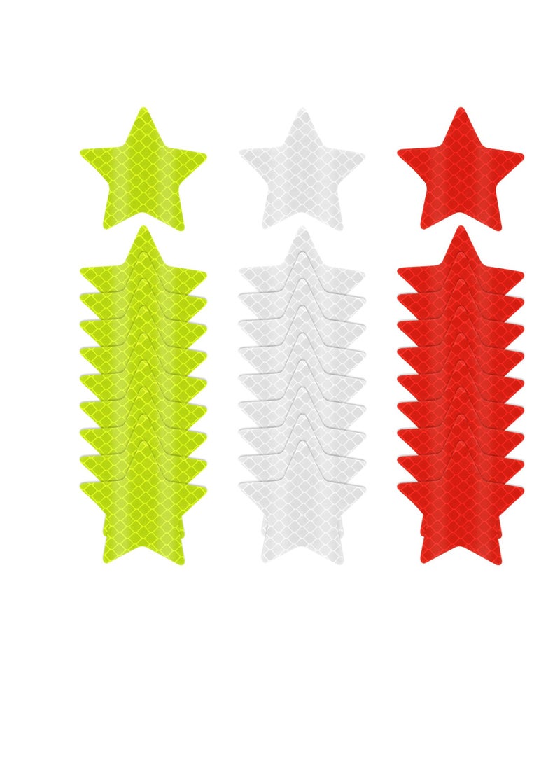 SUNSAR 30Pcs Warning Reflective Stickers - 3 Colors Safety Reflective Sticker Waterproof Reflector Sticker Reflective Tape Sticker for Vehicle, Bicycles, Motorcycles, Clothing - Image 1