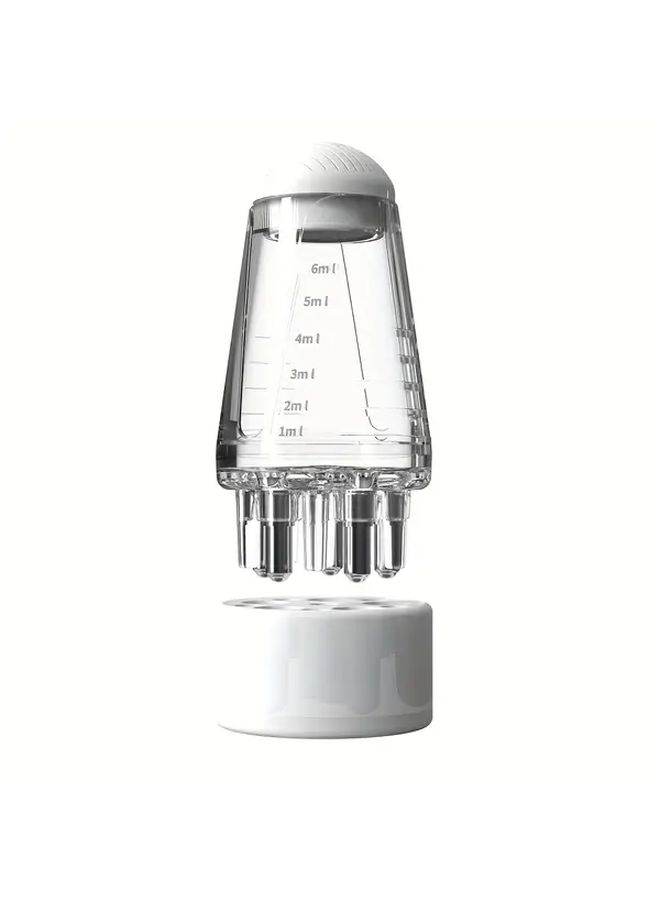 White Portable Scalp Applicator Massage Comb with Stainless Steel Bristles - Image 2
