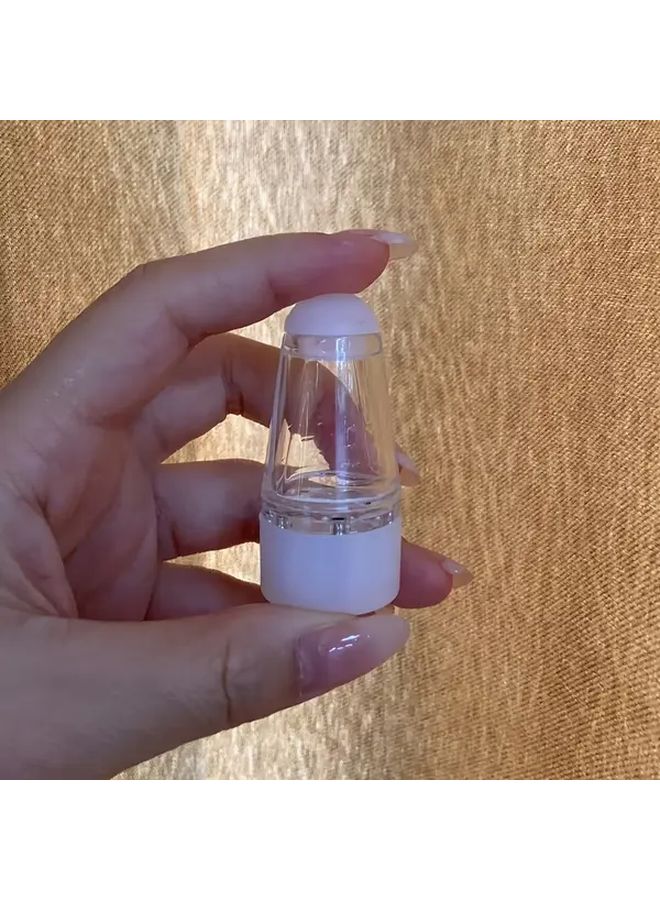 White Portable Scalp Applicator Massage Comb with Stainless Steel Bristles - Image 3