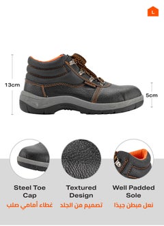 LAWAZIM Safety Shoes - Long Neck Slip-Resistant Steel Toe Cap Leather Work Boots for Men/Women Waterproof Puncture-Proof Comfortable Lightweight Utility Industrial Construction Safety Footwear  - Image 2