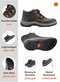LAWAZIM Safety Shoes - Long Neck Slip-Resistant Steel Toe Cap Leather Work Boots for Men/Women Waterproof Puncture-Proof Comfortable Lightweight Utility Industrial Construction Safety Footwear  - Image 3