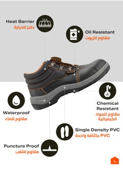 LAWAZIM Safety Shoes - Long Neck Slip-Resistant Steel Toe Cap Leather Work Boots for Men/Women Waterproof Puncture-Proof Comfortable Lightweight Utility Industrial Construction Safety Footwear  - Image 4