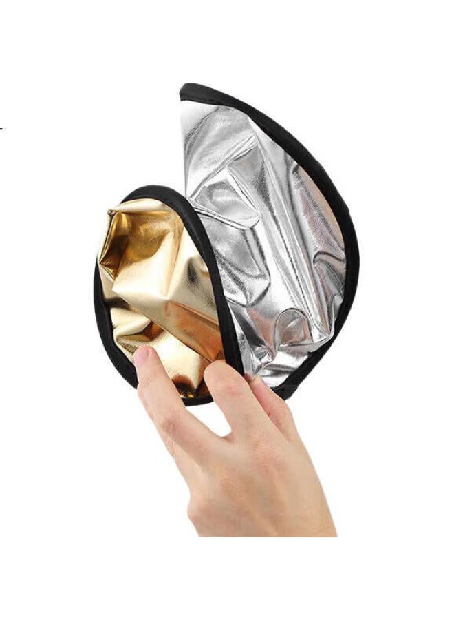 Dipple Dipu 80Cm 2-In-1 Reflector Live Broadcast Photography Portable Fill Light Folding Fill Light Board Portable Outdoor Shooting Soft Light Board Gold Silver Black White Light Board Shooting Props - Image 1