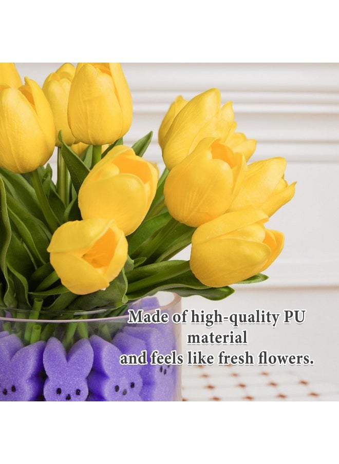 ORIENTAL CHERRY Easter Decorations - Easter Peeps Decor - Artificial Tulips With Bunnies Vase Filler Set, Spring Home Decoration Centerpieces For Tables  - Image 4