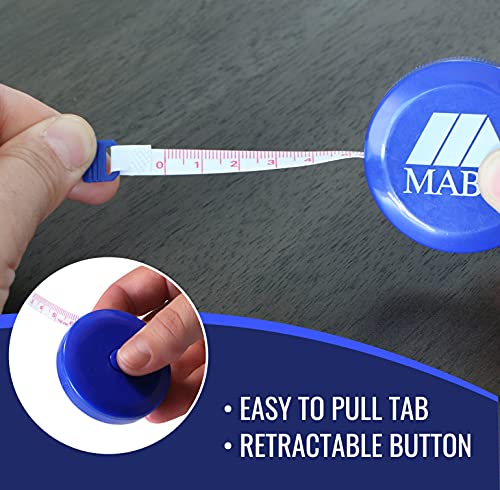 MABIS Retractable Tape Measure, Compact Flexible Measuring Tape, Body Tape Measure, 60 Inches, Blue - Image 2