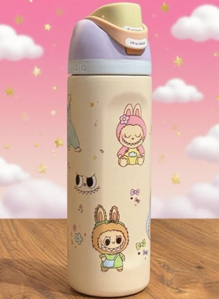 OWALA x Labubu FreeSip 710 Insulated Stainless Steel Water Bottle with Straw.Insulated Water Bottle Keep Cold 24H, Leak-Proof