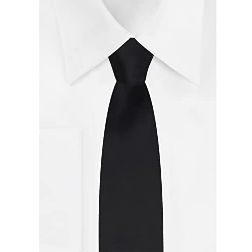 Jacob Alexander Boy's Regular Self Tie Prep Solid Color Necktie - Black - Image 3