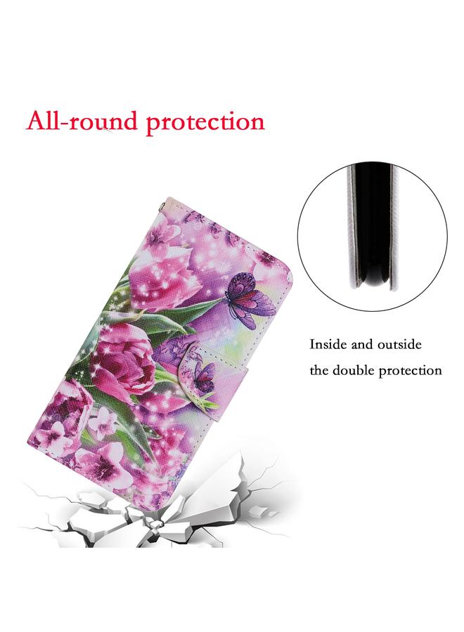 إيدويي جراب لهاتف Huawei P Smart 2021 / Y7a، جراب جلدي من البولي يوريثان قابل للطي أفقيًا بنمط رسم ملون مع حامل وفتحات للبطاقات ومحفظة وحبل تعليق - Image 5