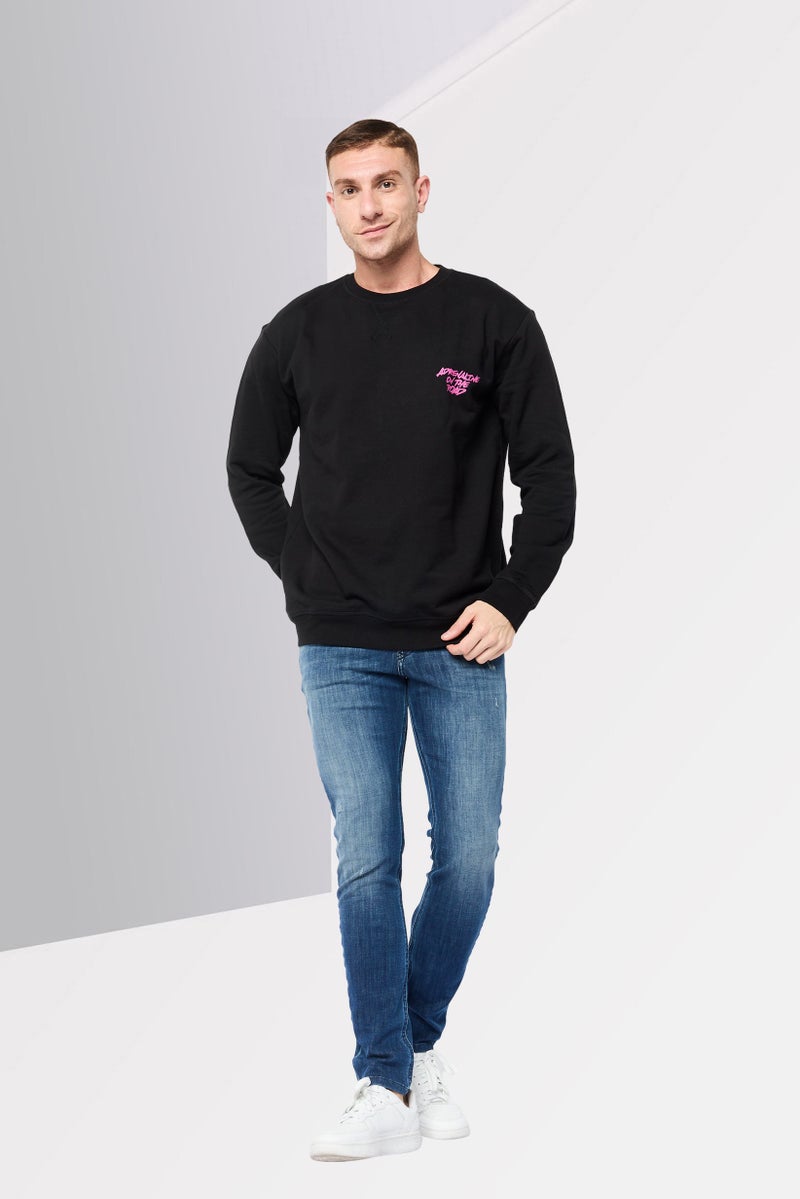 LAMBORGHINI Men Crew Neck Graphic Print Sweatshirt, Black  - Image 3