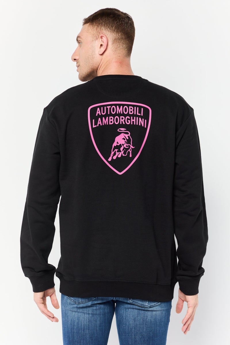 LAMBORGHINI Men Crew Neck Graphic Print Sweatshirt, Black  - Image 4