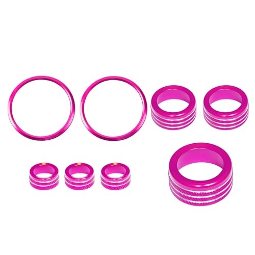 BORUIEN Interior Accessories for Chevy Colorado 2024 2025 2026 Air Vent Rings AC Volume Shift Knob Cover Pink - Image 3