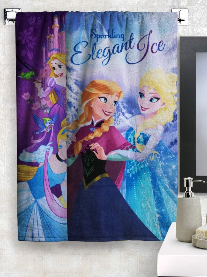 Athom Living Disney Princess Frozen Premium 100 Cotton Kids Bath Towel 350 GSM 60x120 cm Pack of 2