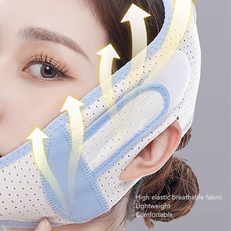 klarako Slim Facial Strap, Slimming Facial Belt V Lifting Reusable Breathable Elastic V Line Facial Belt for Chin Cheek - Image 3