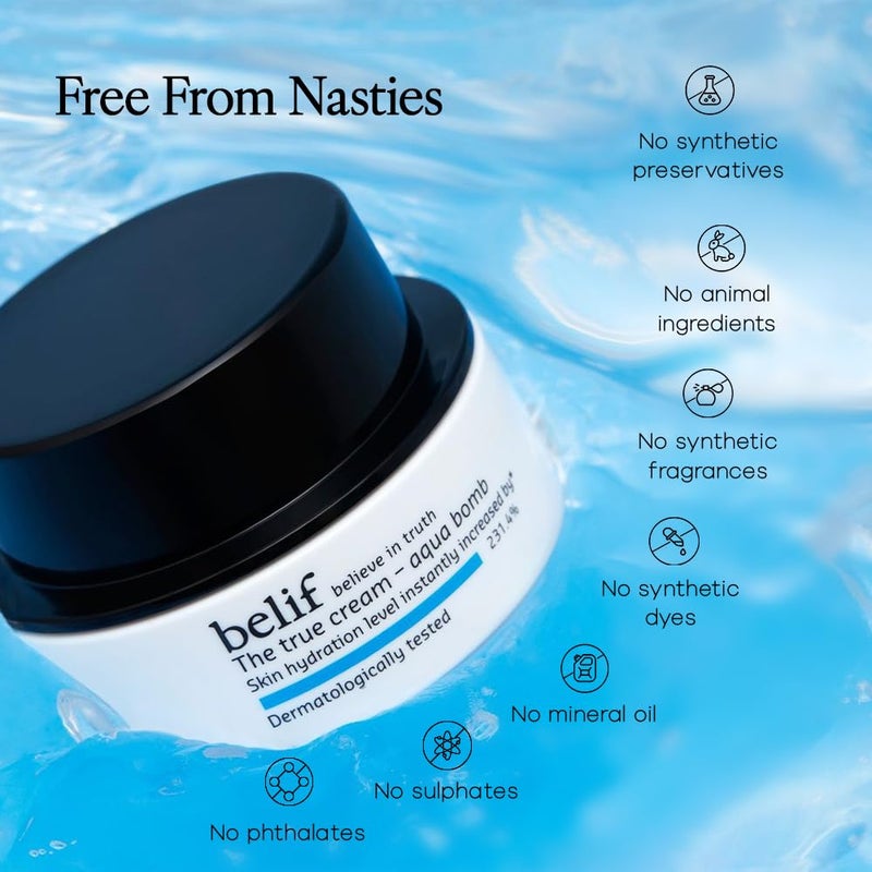 Belif The True Cream Aqua Bomb Hydrating Moisturizer for Face  Ultralightweight gelcream  For Normal Combination and Oily skin types  Korean Skin Care Products  10 ml - Image 5