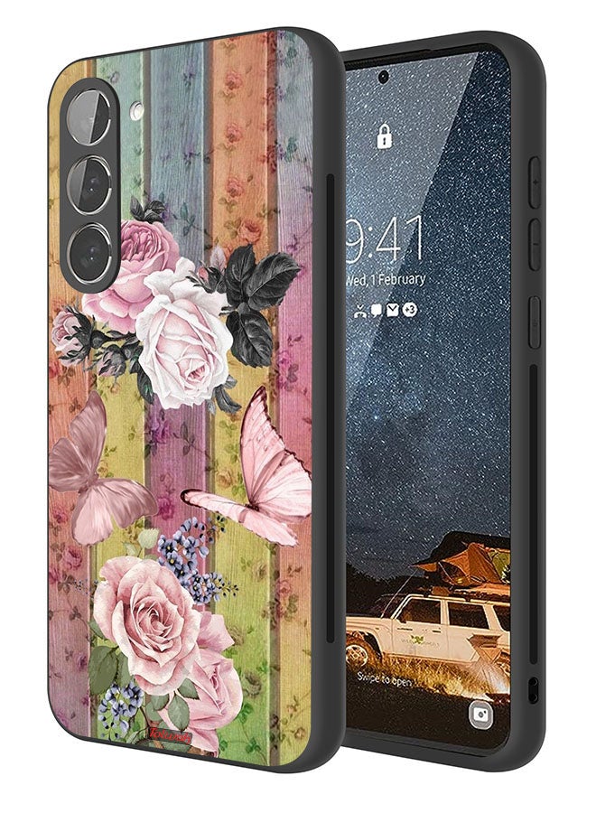 Tolwak Samsung Galaxy S23 5G Protective Case Cover Peach Butterflies And Roses - Image 1