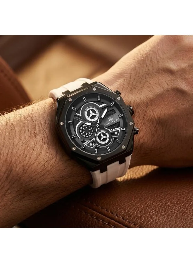 Kenneth Scott  Kenneth Scott Men's Chronograph  Black  Dial Watch - K26111-BSWB for Men | Best Price UAE