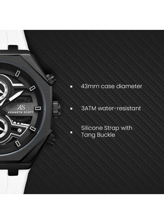 Kenneth Scott  Kenneth Scott Men's Chronograph  Black  Dial Watch - K26111-BSWB for Men | Best Price UAE