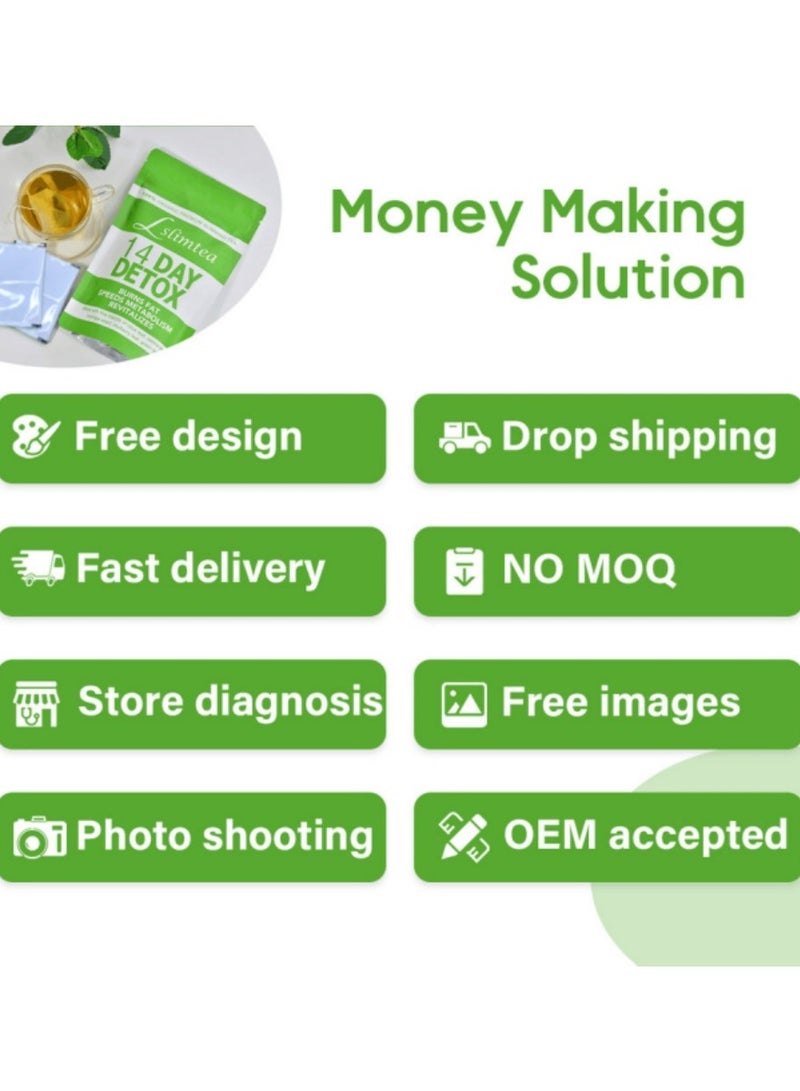 وينز تاون أكياس شاي التخلص من السموم من البطن، شاي التنحيف وفقدان الوزن، شاي التخلص من السموم يدعم الهضم الصحي والتمثيل الغذائي، 14 كيسًا - Image 5