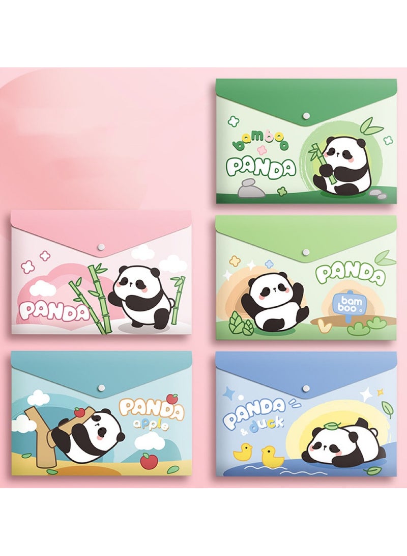 5-piece set of cute cartoon file bags, A4 size file folders - Image 1