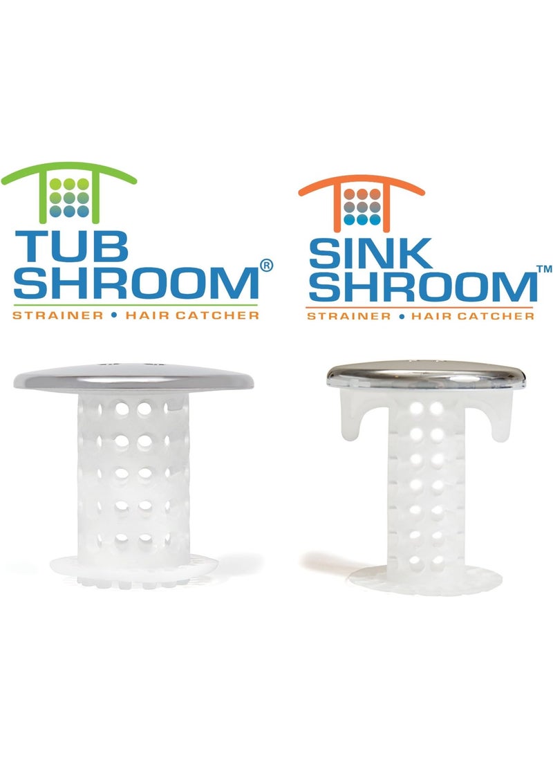 TubShroom TubShroom and SinkShroom Drain Protectors Hair Catchers for Bathtubs and Sinks Chrome  - Image 2