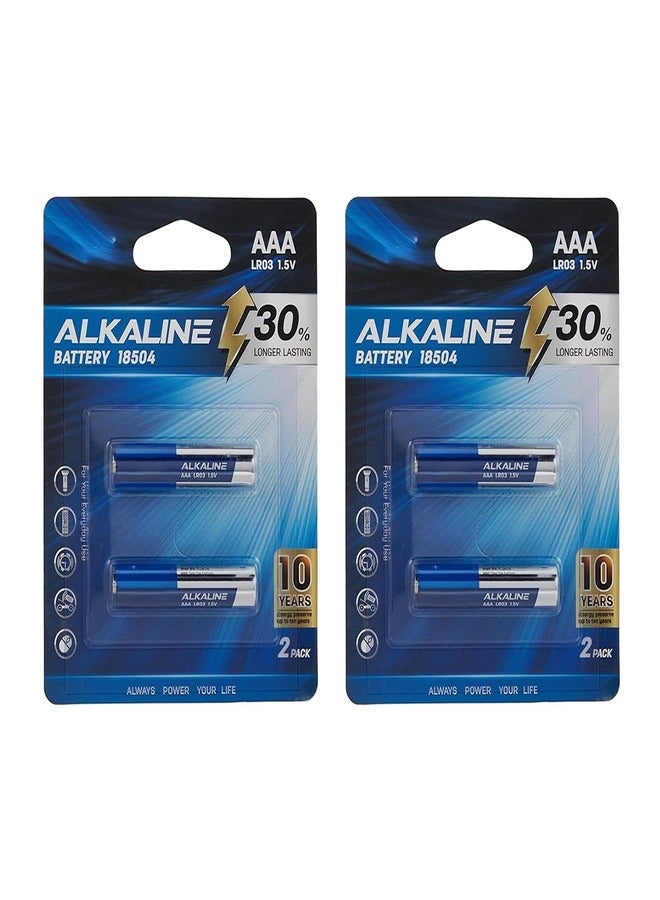 Deli Alkaline AAA Batteries - Pack of 4,30% Longer Lasting, Leak-Resistant Design, E18504 - Image 1