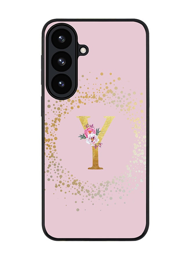Stylizedd For Samsung Galaxy S26 Plus Case,Slim fit Camera Protection, Shockproof Thin Phone cover  - Custom Monogram Floral - Y  (Pink ) - Image 1