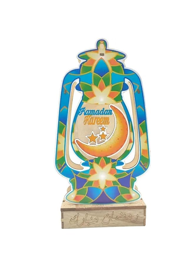 إيروريكس فانوس رمضان كريم خشبي مع قاعدة - Image 3