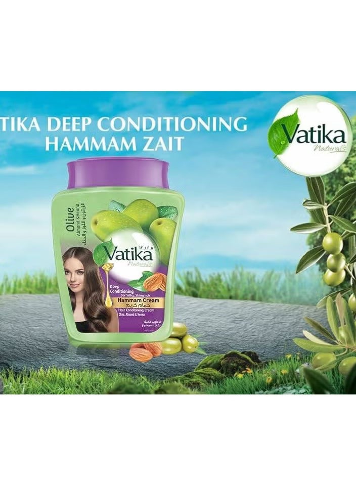 فاتيكا حمام كريم  قشطة زيتون و لوز و حناء 900 جم - Image 3
