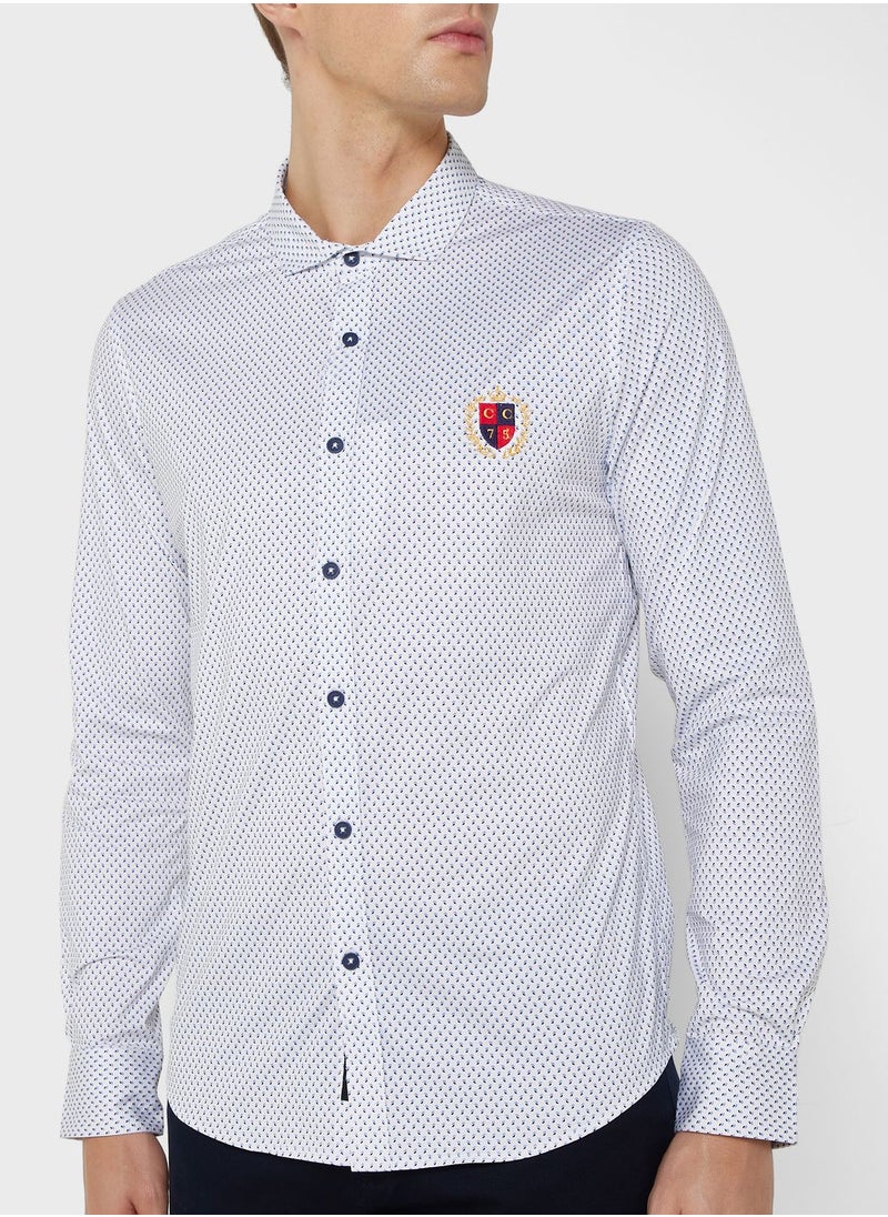 Thomas Scott - Classic Slim Fit Micro Ditsy Printed Casual Shirt - Image 1