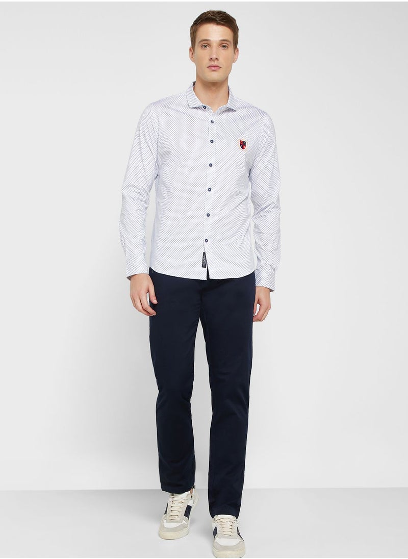 Thomas Scott - Classic Slim Fit Micro Ditsy Printed Casual Shirt - Image 1