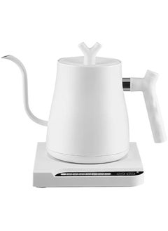 HOOKOR Electric Gooseneck Kettle,Stainless Steel Electric Water Kettle & Coffee Kettle with Temperature Indicate,1000W Quick Heating Constant Temperature, Auto Shut Off, Touch Screen Panel (White)  - Image 1