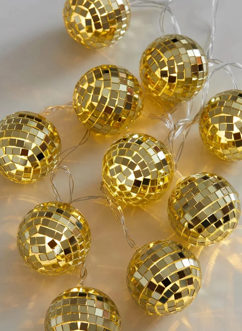 توكينج تيبلز Luxe, Disco Ball String Lights, Gold