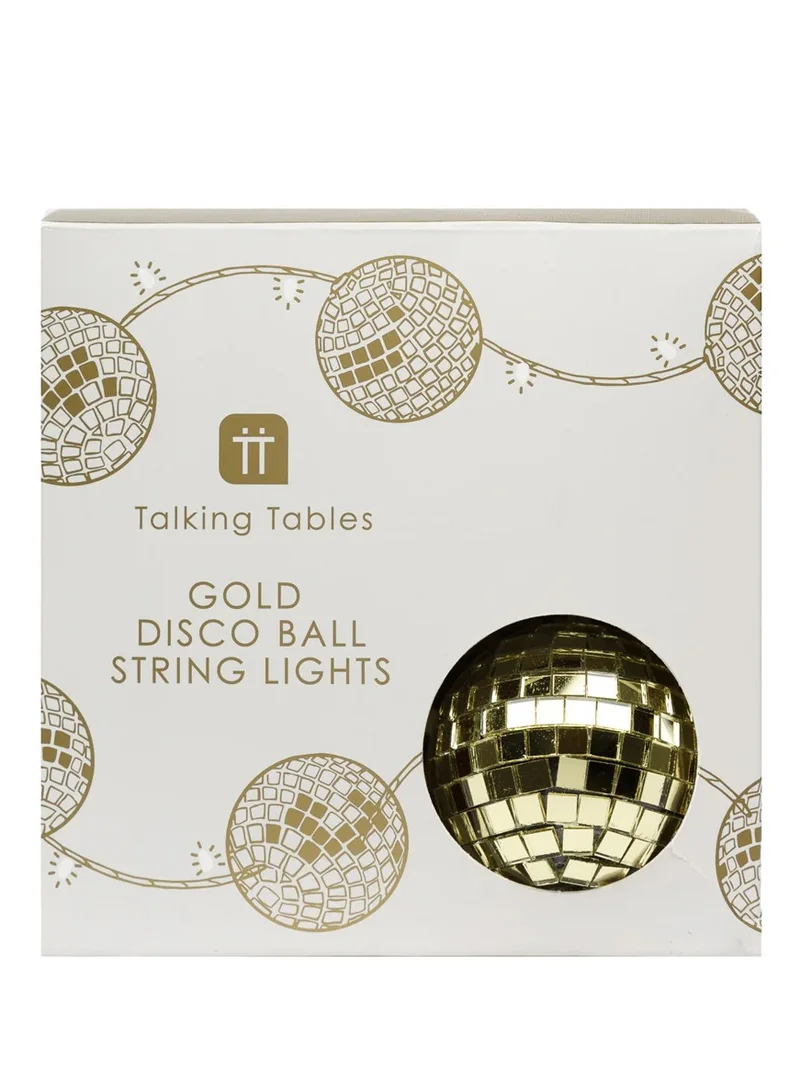 توكينج تيبلز Luxe, Disco Ball String Lights, Gold