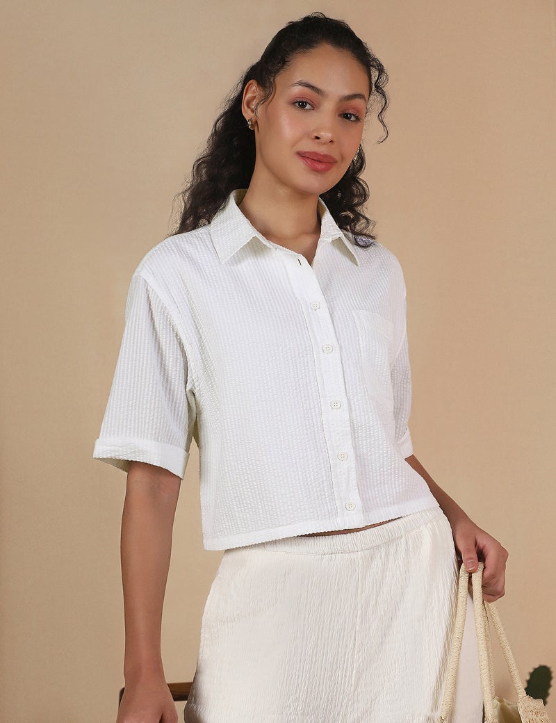 fyltr Women's Crop Top - Textured Top | 100% Cotton | Soft & Comfortable | Tops for Women | Shirts for Women - Image 4
