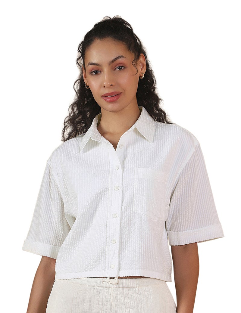 fyltr Women's Crop Top - Textured Top | 100% Cotton | Soft & Comfortable | Tops for Women | Shirts for Women - Image 1