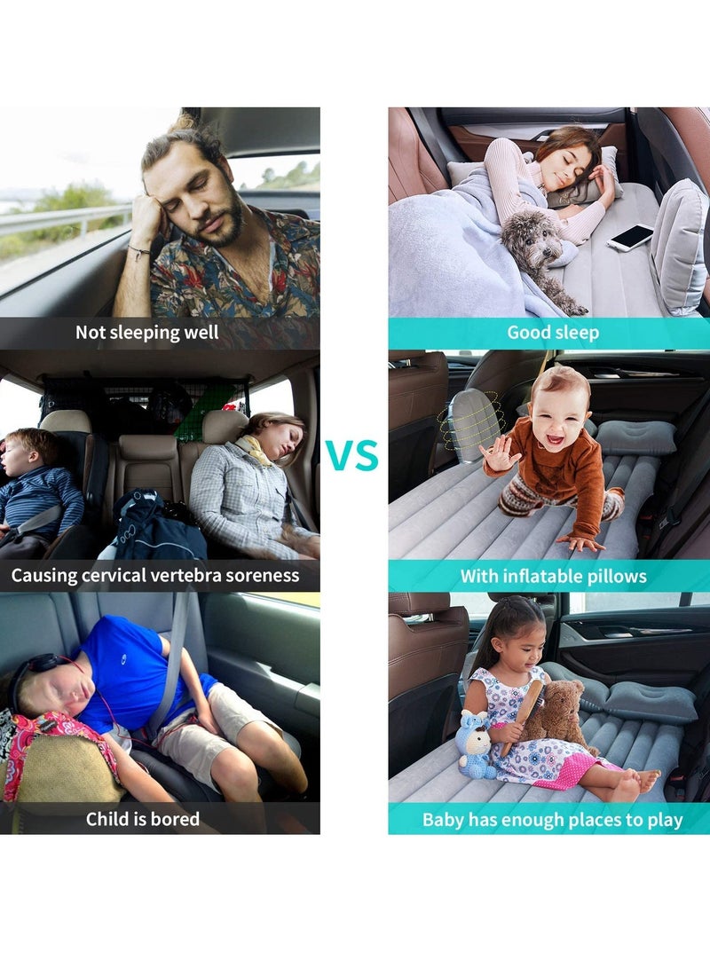 ELTRAZONE Haomaomao Car Air Mattress Travel Inflatable Back Seat Air Bed Cushion with Auto Pump and Two Pillows, Portable Camping Vacation Rest Sleeping Pad Fits Universal SUV Truck Minivan Separable Extended - Image 4