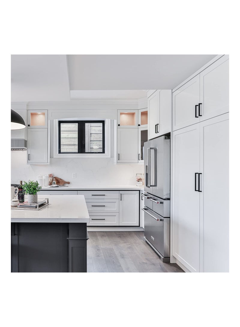 3pcs Black Modern Square Cabinet Pulls 5in Stainless Steel Drawer Handles for Kitchen and Bathroom Storage - Image 4